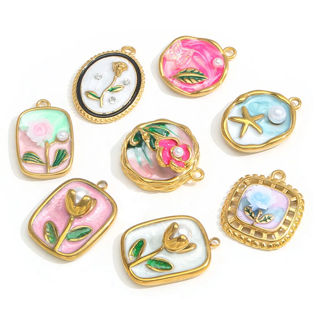 2/3/4pcs Stainless Steel Charms Flower Enamel Gold-plated 18k DIY Necklaces Bracelet Earrings Jewelry Making Materials Wholesale
2/3/4pcs Stainless Steel Charms Flower Enamel Gold-plated 18k DIY Necklaces Bracelet Earrings Jewelry Making Materials Wholesale
