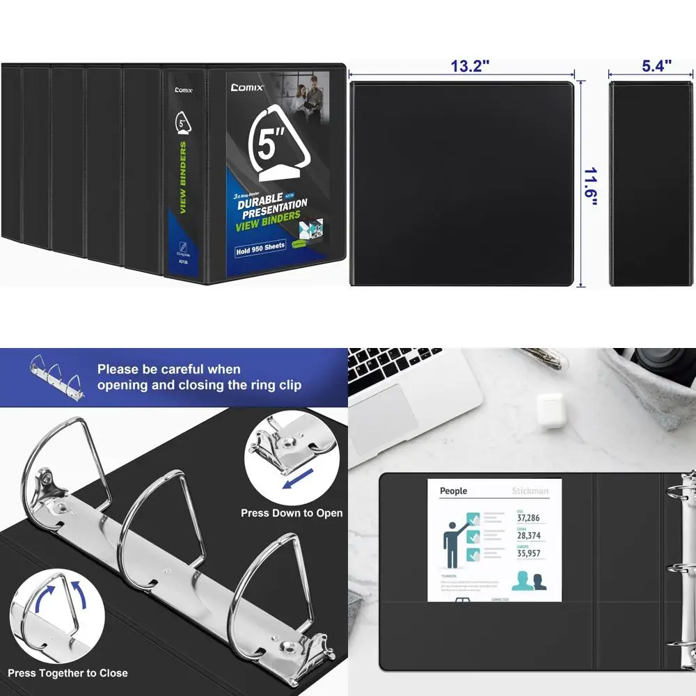 Прочные папки с 3 кольцами, 5-дюймовое D-образное кольцо, вмещает 950 листов, размер Letter, упаковка из 6 шт., черные, прочные папки для офисного использования
Прочные папки с 3 кольцами, 5-дюймовое D-образное кольцо, вмещает 950 листов, размер Letter, упаковка из 6 шт., черные, прочные папки для офисного использования