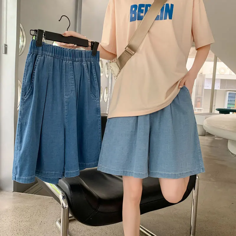 Summer Women's Wide Leg Pant High Waist Jeans Shorts Culottes Loose Fit Straight Cut Fabric Folded Hemline
Summer Women's Wide Leg Pant High Waist Jeans Shorts Culottes Loose Fit Straight Cut Fabric Folded Hemline