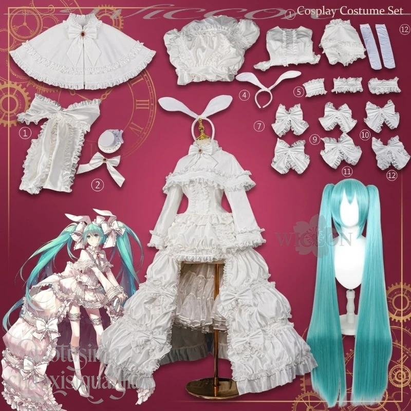 Anime Game Project Sekai Cosplay Mikuuu New Outfit Long White Retro Cake Dress Rabbit Headband Kawaii Classic Lolita Halloween
Anime Game Project Sekai Cosplay Mikuuu New Outfit Long White Retro Cake Dress Rabbit Headband Kawaii Classic Lolita Halloween