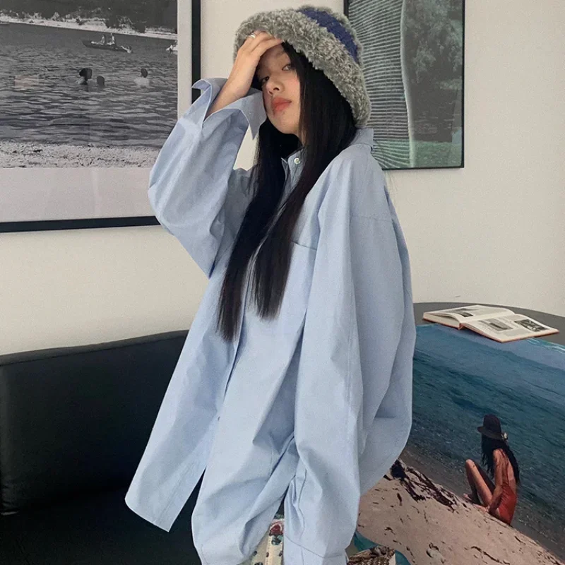 Women Blouses Basic Korean Fashion Long Sleeve White Black Shirts Oversized Streetwear Chic Female Cardigan All-match
Women Blouses Basic Korean Fashion Long Sleeve White Black Shirts Oversized Streetwear Chic Female Cardigan All-match