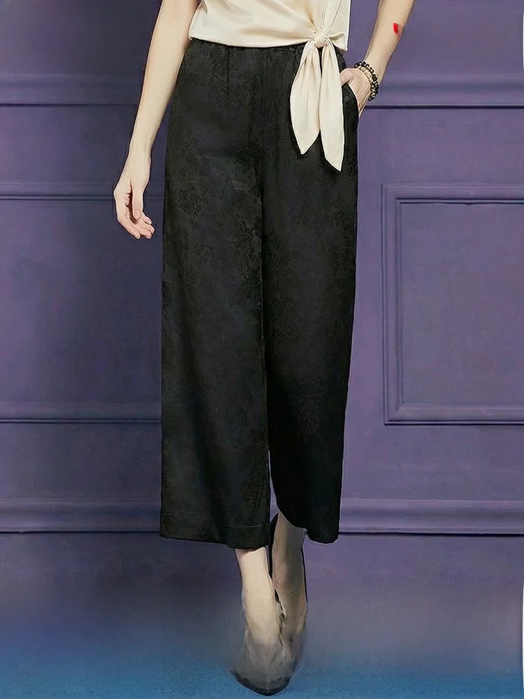 Black Floral Embroidery Wide Leg Pants Women's Summer Retro High Waist Fashionable Straight Loose Casual Trousers
Black Floral Embroidery Wide Leg Pants Women's Summer Retro High Waist Fashionable Straight Loose Casual Trousers