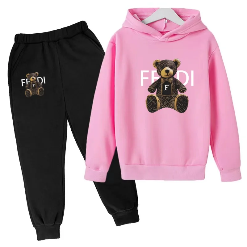 Kids Pullover Autumn Clothes Hoodie Letters Bear Coat Boy Girl 3-12 Years Pink Sweatshirt+Pants Two-piece Set Leisure Sports Set
Kids Pullover Autumn Clothes Hoodie Letters Bear Coat Boy Girl 3-12 Years Pink Sweatshirt+Pants Two-piece Set Leisure Sports Set
