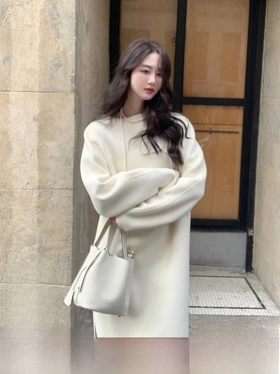 Thick Woolen Straight Tube Skirt Long Sleeve round Neck Winter Warm Double-sided Woolen Coat for Women Retro Style Zipper Clo...
Thick Woolen Straight Tube Skirt Long Sleeve round Neck Winter Warm Double-sided Woolen Coat for Women Retro Style Zipper Clo...