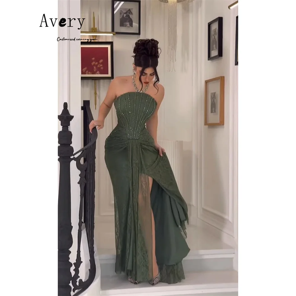 Avery Customized Green Fishtail Side Slits Rhinestones Evening Dresses for Luxury Party Women's Ball Gown Custom Dress Dresses
Avery Customized Green Fishtail Side Slits Rhinestones Evening Dresses for Luxury Party Women's Ball Gown Custom Dress Dresses