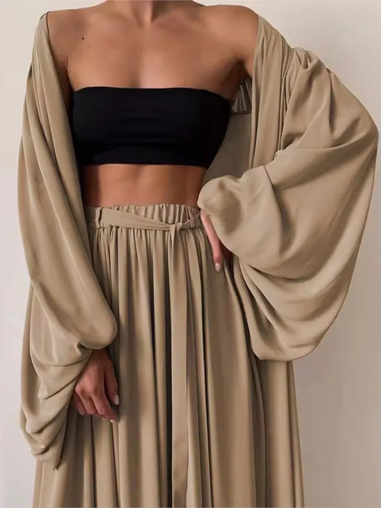 Three-piece Set Fashion Cardigan Wrap Long Tops And High Waist Pants Suit Simple Oversize Women's Loose Casual Outfit
Three-piece Set Fashion Cardigan Wrap Long Tops And High Waist Pants Suit Simple Oversize Women's Loose Casual Outfit