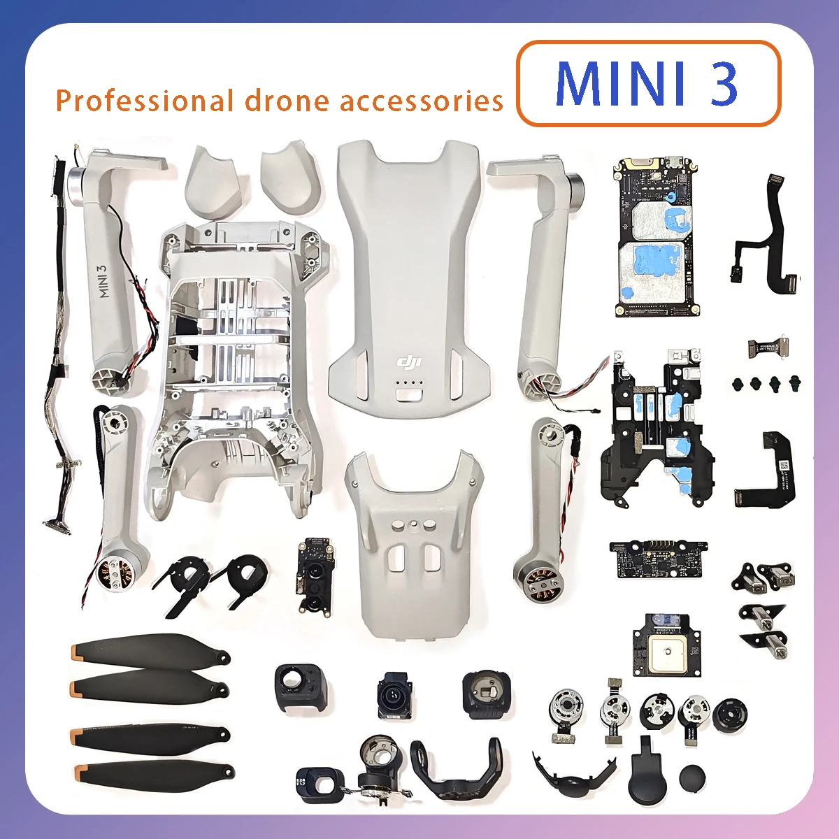 Original Mini3 drone power arm Y/R/P motor housing upper lower brackets shock-absorbing ball GPS for aircraft maintenance parts 
Original Mini3 drone power arm Y/R/P motor housing upper lower brackets shock-absorbing ball GPS for aircraft maintenance parts
