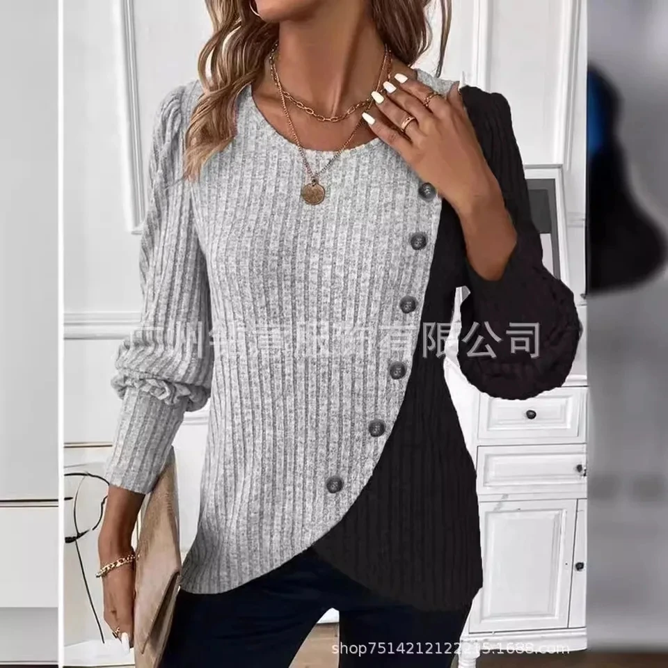 American Vintage Color Block Ribbed Crew Neck ted Long Sleeve Knitwear Women Fall New Arrival Inner Wear Base Layer Top
American Vintage Color Block Ribbed Crew Neck ted Long Sleeve Knitwear Women Fall New Arrival Inner Wear Base Layer Top