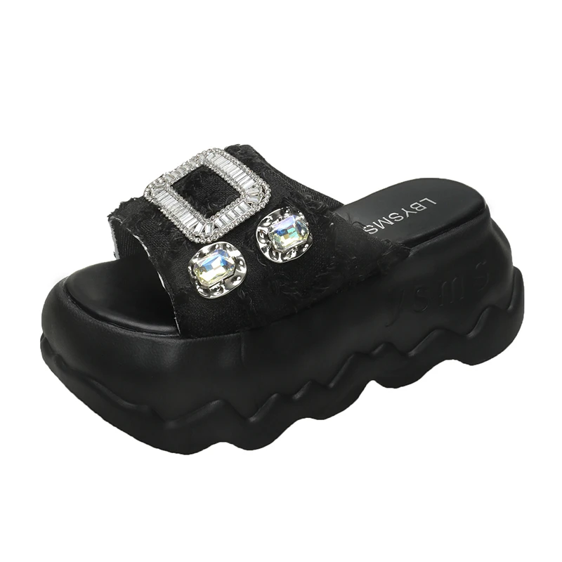 Женские сандалии на платформе с открытым носком 8 см, кожаные тапочки, богемные блестящие туфли на танкетке с кристаллами, модные модные туфли без шнуровки с откидным носком
Женские сандалии на платформе с открытым носком 8 см, кожаные тапочки, богемные блестящие туфли на танкетке с кристаллами, модные модные туфли без шнуровки с откидным носком