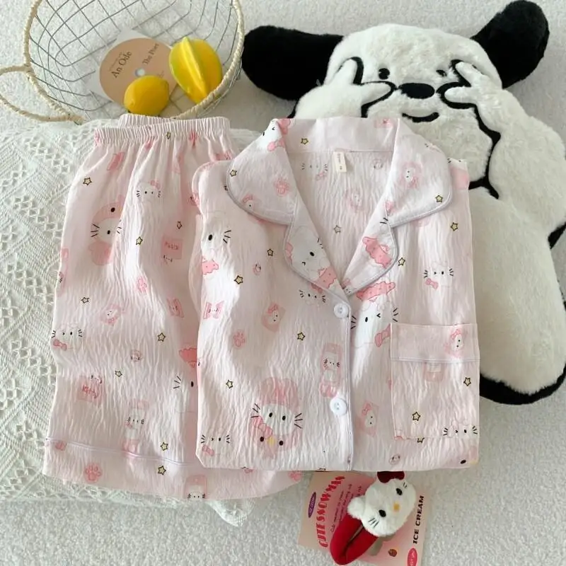 Sanrio Hello Kitty Short Sleeve Shorts Pajamas Set Cloud Cotton Women Students Girls Home Outdoor Wearable Cartoon Cute Summer
Sanrio Hello Kitty Short Sleeve Shorts Pajamas Set Cloud Cotton Women Students Girls Home Outdoor Wearable Cartoon Cute Summer