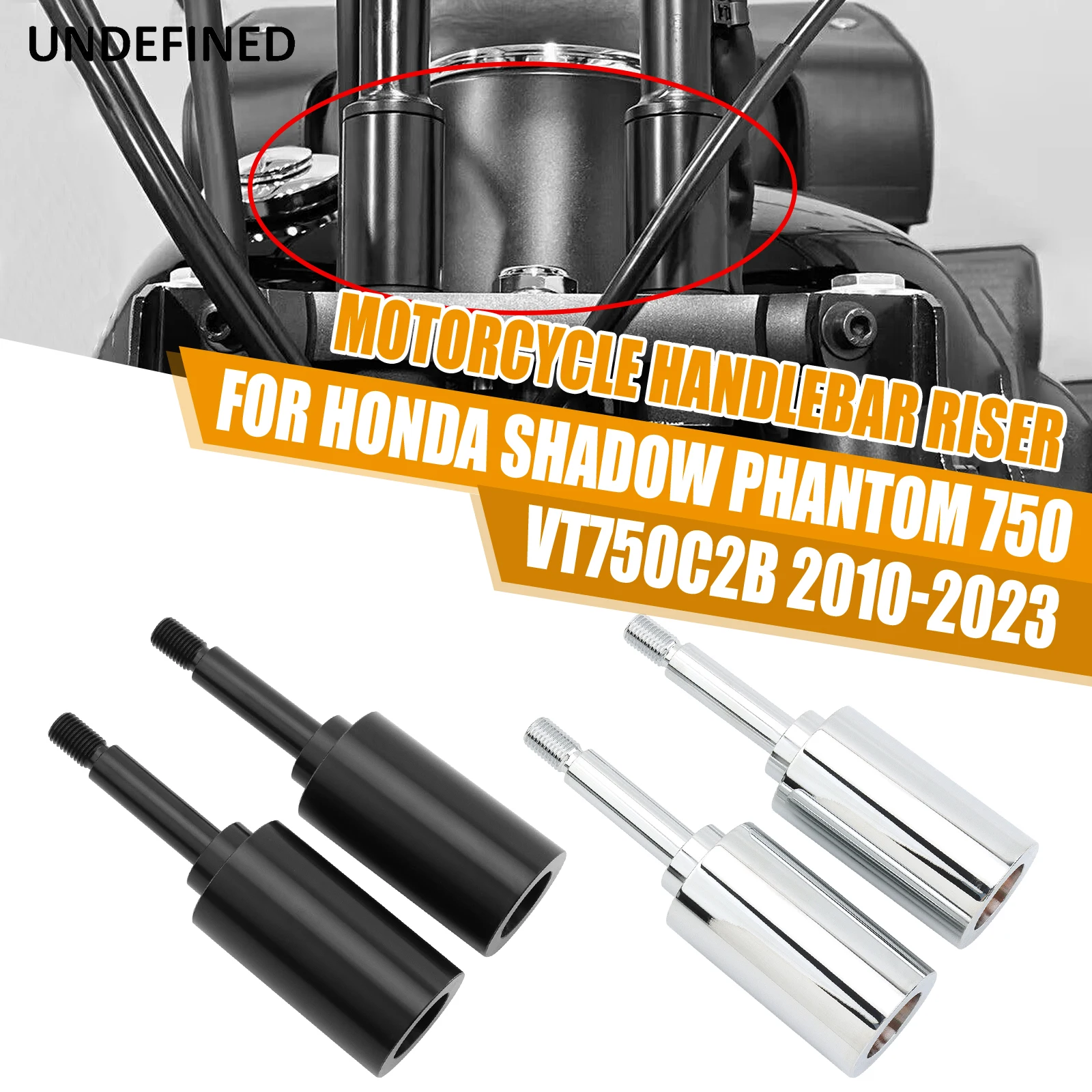 CNC 2.5" Motorcycle Handlebar Riser Clamp Adapters Lncrease For Honda Shadow Phantom 750 VT750C2B Aluminum Black/Silver
CNC 2.5" Motorcycle Handlebar Riser Clamp Adapters Lncrease For Honda Shadow Phantom 750 VT750C2B Aluminum Black/Silver