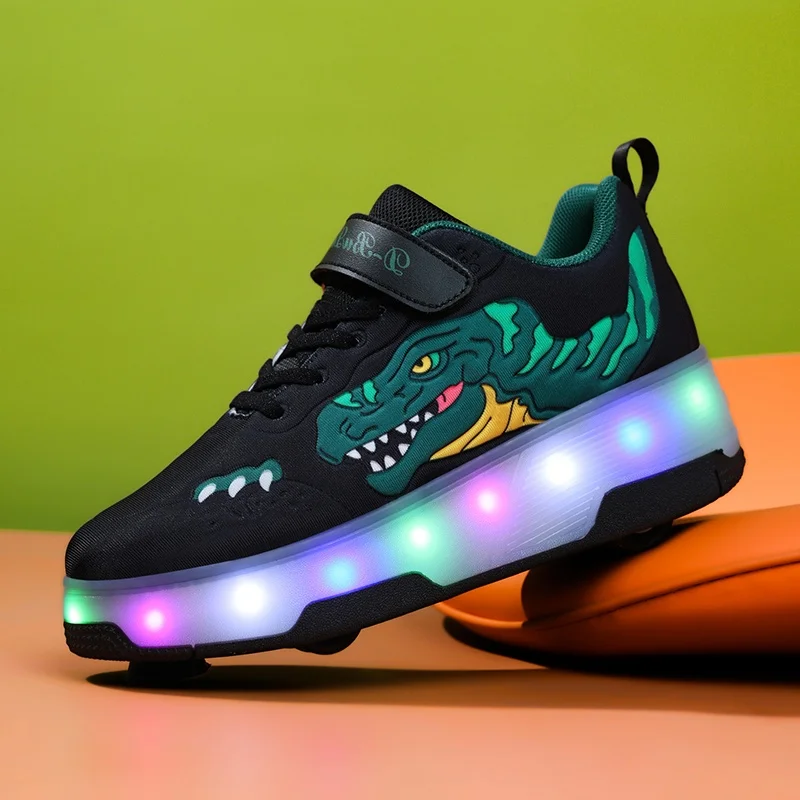 Kids LED Four Wheels Roller Skates Shoe with Brake Wheels Luminous roller skates Casual Skateboarding Shoes Child Sports Shoes
Kids LED Four Wheels Roller Skates Shoe with Brake Wheels Luminous roller skates Casual Skateboarding Shoes Child Sports Shoes