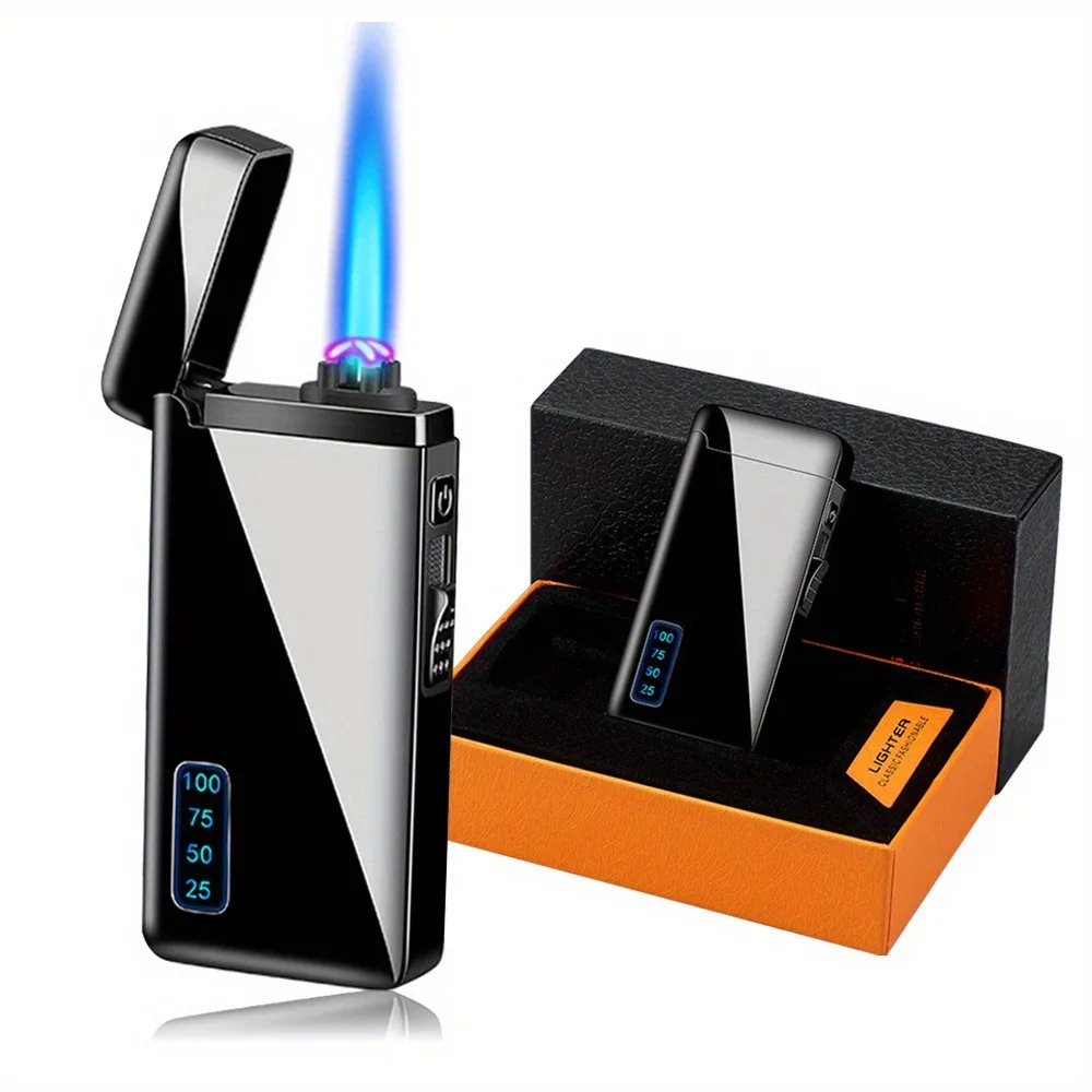 Электрическая USB-зажигалка и газовая горелка 2-в-1, металлическая ветрозащитная электронная зажигалка для сигарет, подарочная коробка на день рождения для отца и мужчин
Электрическая USB-зажигалка и газовая горелка 2-в-1, металлическая ветрозащитная электронная зажигалка для сигарет, подарочная коробка на день рождения для отца и мужчин