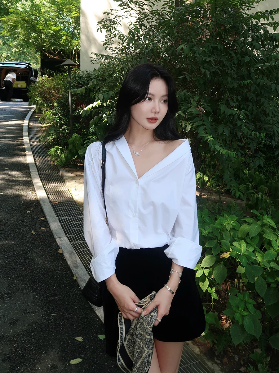 Женская рубашка Lazy Zoe из чесаного хлопка 60-х годов с асимметричным плечом, бархатная, повседневная, дышащая, приятная для кожи, с длинным рукавом
Женская рубашка Lazy Zoe из чесаного хлопка 60-х годов с асимметричным плечом, бархатная, повседневная, дышащая, приятная для кожи, с длинным рукавом