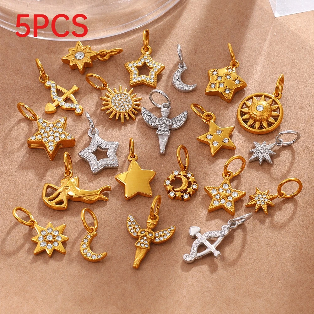 5Pcs Shiny Rhinestone Paved Charms Star Moon Angel Sun Arrow Shape Pendants DIY Necklace Jewelry Making Accessories
5Pcs Shiny Rhinestone Paved Charms Star Moon Angel Sun Arrow Shape Pendants DIY Necklace Jewelry Making Accessories