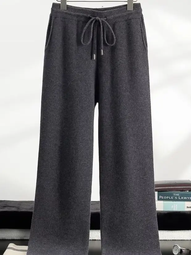 Autumn Winter New Chic Smart Casual Wide-Leg Pants Men's 100% Cashmere Knitted Luxury Style Solid Color Thick Soft Warm Trousers
Autumn Winter New Chic Smart Casual Wide-Leg Pants Men's 100% Cashmere Knitted Luxury Style Solid Color Thick Soft Warm Trousers