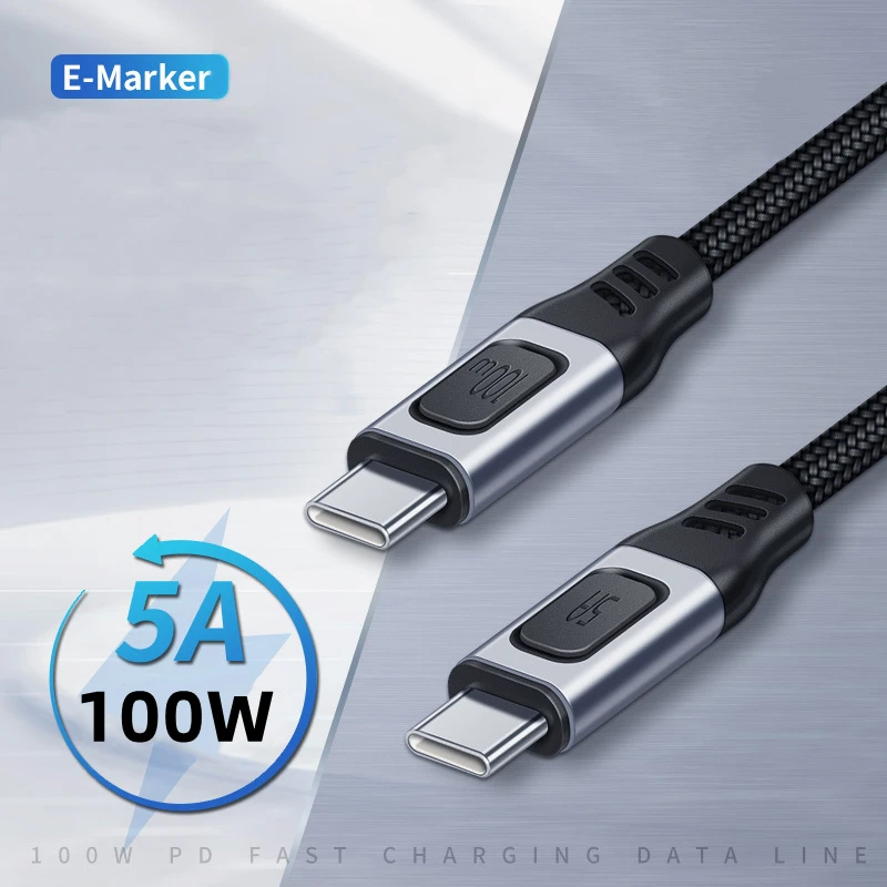 1M/3FT USB PD3.0 C to C 5A PD100W Fast Charging Cable with Emarker Chip Type-C Charger Data Cable for Laptop Tablet Mobile Phone
1M/3FT USB PD3.0 C to C 5A PD100W Fast Charging Cable with Emarker Chip Type-C Charger Data Cable for Laptop Tablet Mobile Phone