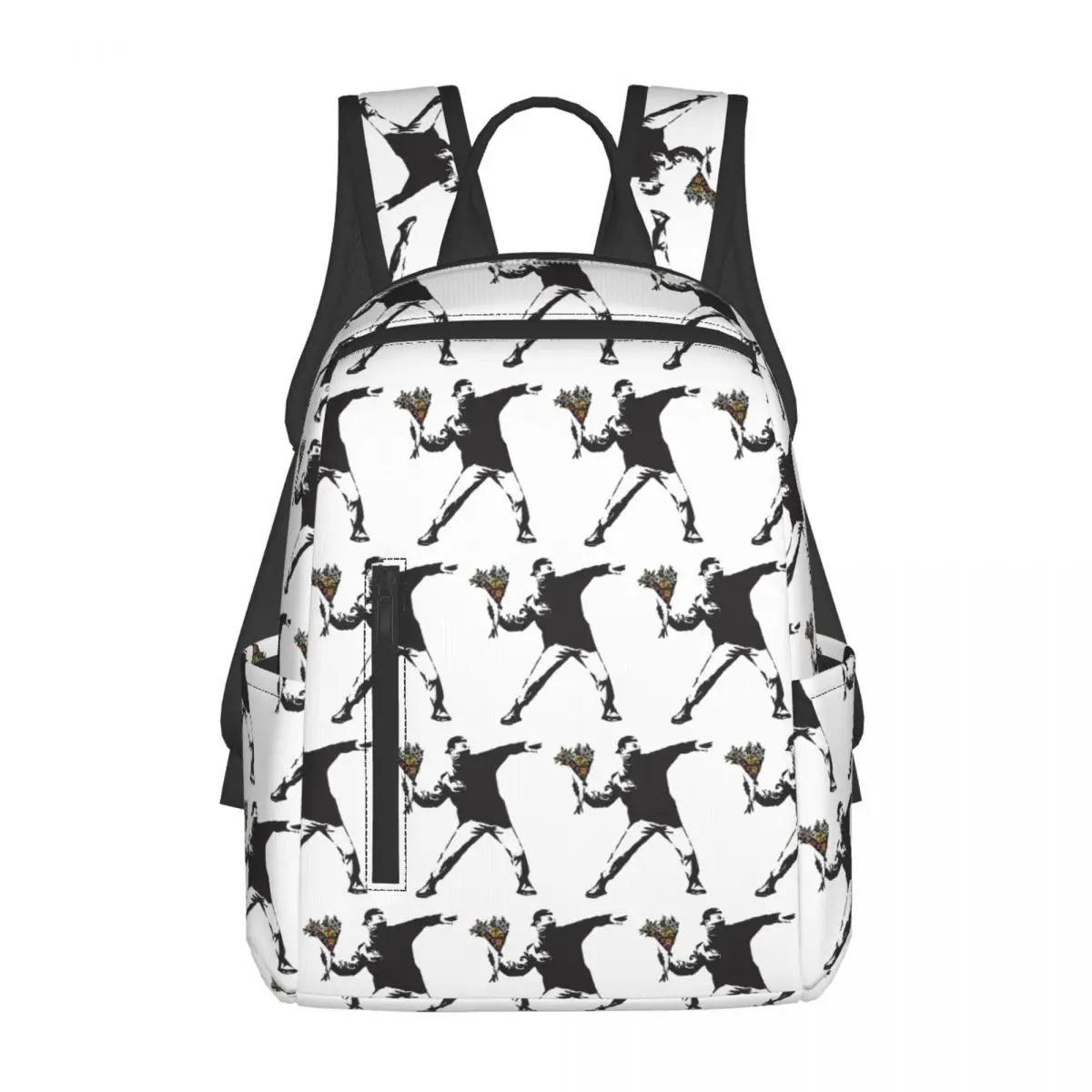 Banksy Graffiti Protest Anarchist Throwing Flowers Backpack Large Capacity BookBag School Bag Shoulder Bags for Men Women
Banksy Graffiti Protest Anarchist Throwing Flowers Backpack Large Capacity BookBag School Bag Shoulder Bags for Men Women
