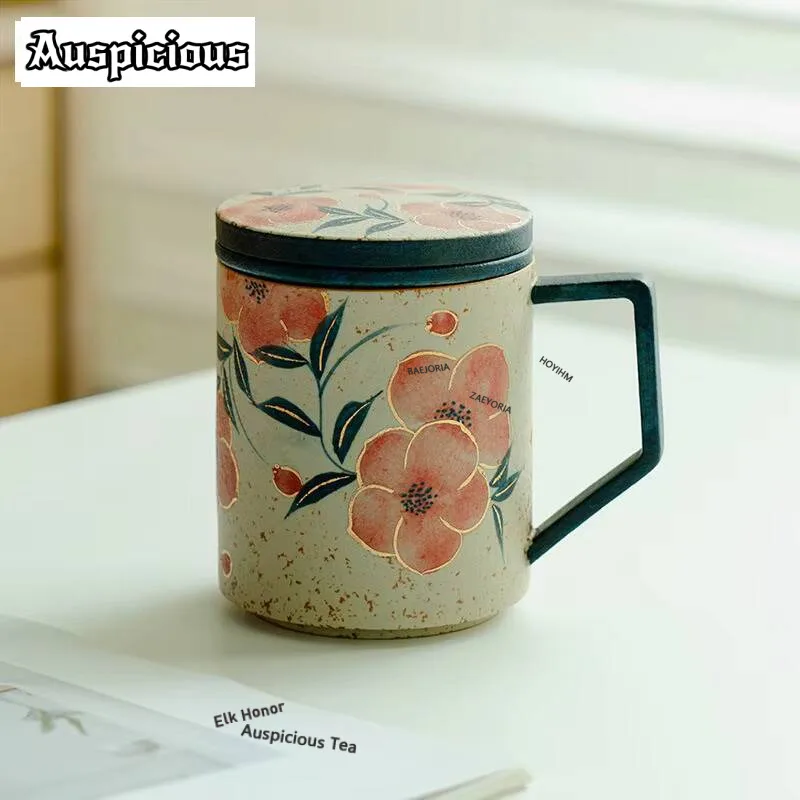 500ml Hand-painted Peach Blossom Filter Tea Separator Cup Luxury Tea Mug with Infuser Tea Making Office Water Cup Accessories
500ml Hand-painted Peach Blossom Filter Tea Separator Cup Luxury Tea Mug with Infuser Tea Making Office Water Cup Accessories