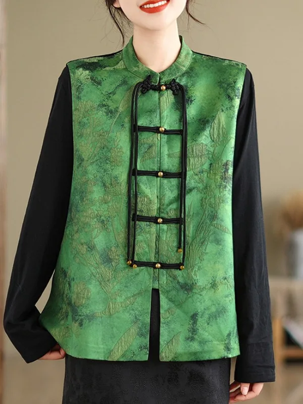 Green Embroidered Velvet Vest Women's Stand Collar Side Slit New Chinese Style Fashion Top Button Detail Cotton
Green Embroidered Velvet Vest Women's Stand Collar Side Slit New Chinese Style Fashion Top Button Detail Cotton