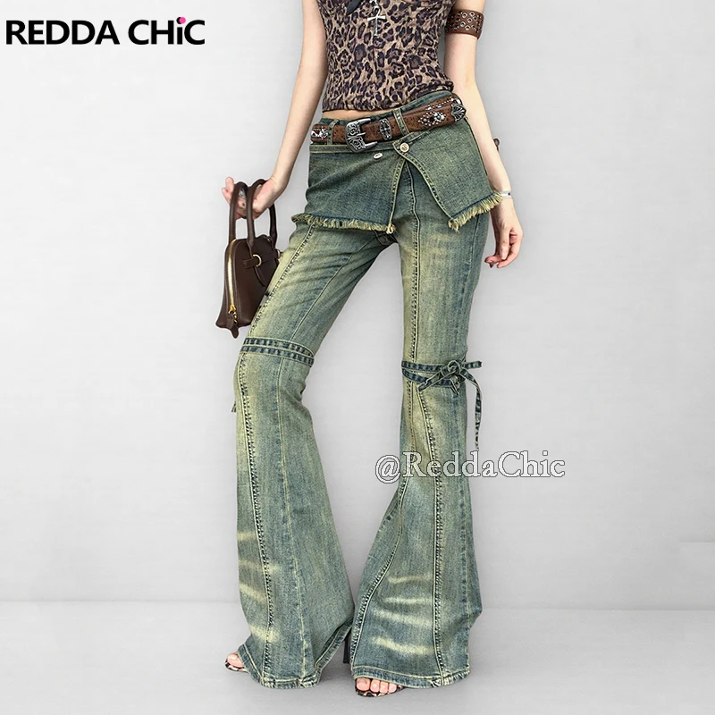 REDDACHiC Denim Green Bootcut Wrapped Pants Women Trousers Street Retro Low Waist Bowknot Stretchy Tight Jeans Y2k Bell Bottoms
REDDACHiC Denim Green Bootcut Wrapped Pants Women Trousers Street Retro Low Waist Bowknot Stretchy Tight Jeans Y2k Bell Bottoms