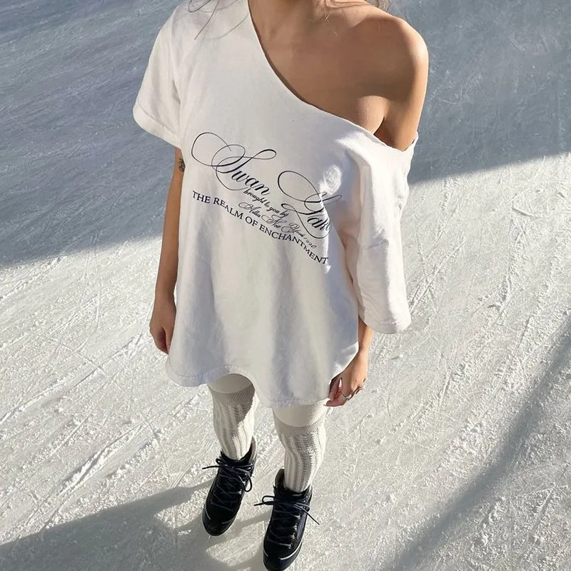 DriftWear футболки с открытыми плечами женские свободные американские уличные повседневные футболки с короткими рукавами и надписью летние блузки с круглым вырезом Y2K
DriftWear футболки с открытыми плечами женские свободные американские уличные повседневные футболки с короткими рукавами и надписью летние блузки с круглым вырезом Y2K