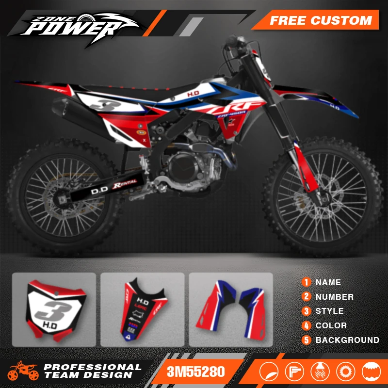 Наборы наклеек с графическими наклейками для мотоцикла Powerzone для Honda CRF450R 2021-2023 CRF250 CRF250R 2022-2024, номер имени, настройка 11 
Наборы наклеек с графическими наклейками для мотоцикла Powerzone для Honda CRF450R 2021-2023 CRF250 CRF250R 2022-2024, номер имени, настройка 11