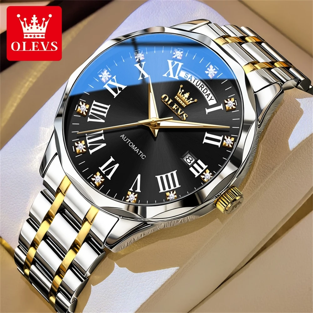 OLEVS 6780 Automatic Mechanical Watch for Men Business Fashion Men's Watch Diamond Roman dial Waterproof Wristwatch
OLEVS 6780 Automatic Mechanical Watch for Men Business Fashion Men's Watch Diamond Roman dial Waterproof Wristwatch