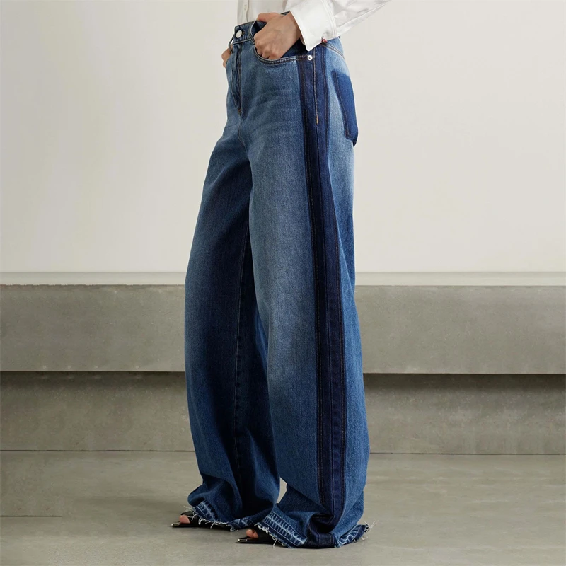 2024 Spring New Women's Pure Cotton HighWaist Washed Contrast Color Splicing Wide Leg Jeans y2k HighQuality Fashion Casual Pants
2024 Spring New Women's Pure Cotton HighWaist Washed Contrast Color Splicing Wide Leg Jeans y2k HighQuality Fashion Casual Pants