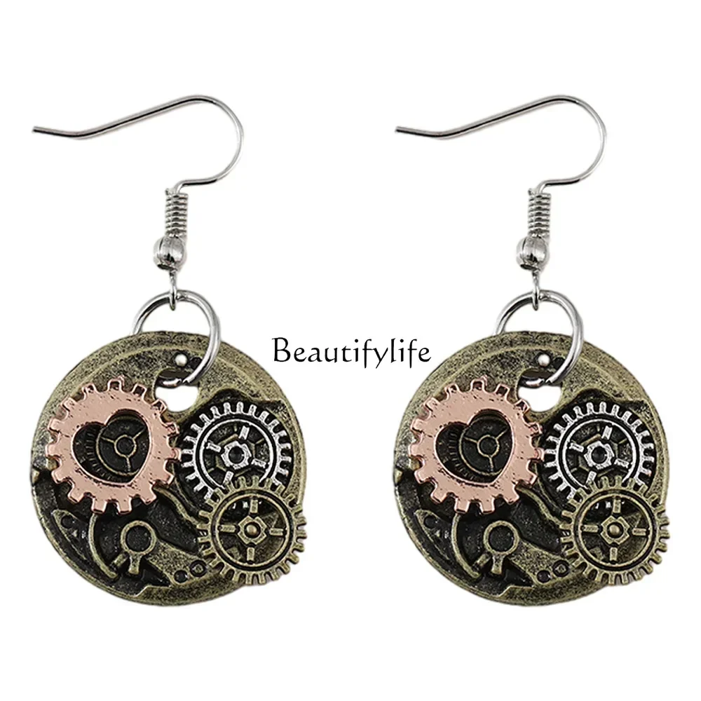 European and American retro punk wind mechanical gear earrings, alloy earrings
European and American retro punk wind mechanical gear earrings, alloy earrings