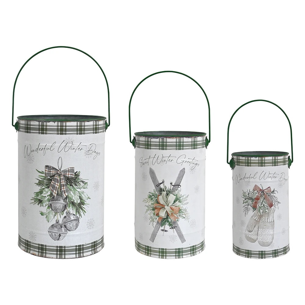 3-piece Set New Year Gift Metal Christmas Tree Decoration Bucket Storage Bin Decorative Flower Pots Decoration Indoor
3-piece Set New Year Gift Metal Christmas Tree Decoration Bucket Storage Bin Decorative Flower Pots Decoration Indoor