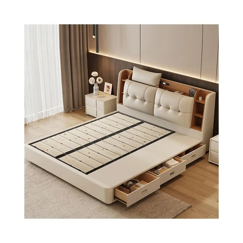 For Customizable Modern Leather Bed with Storage Simple Leather Bed Bedroom Furniture Double 1.8m King Size Bed
For Customizable Modern Leather Bed with Storage Simple Leather Bed Bedroom Furniture Double 1.8m King Size Bed
