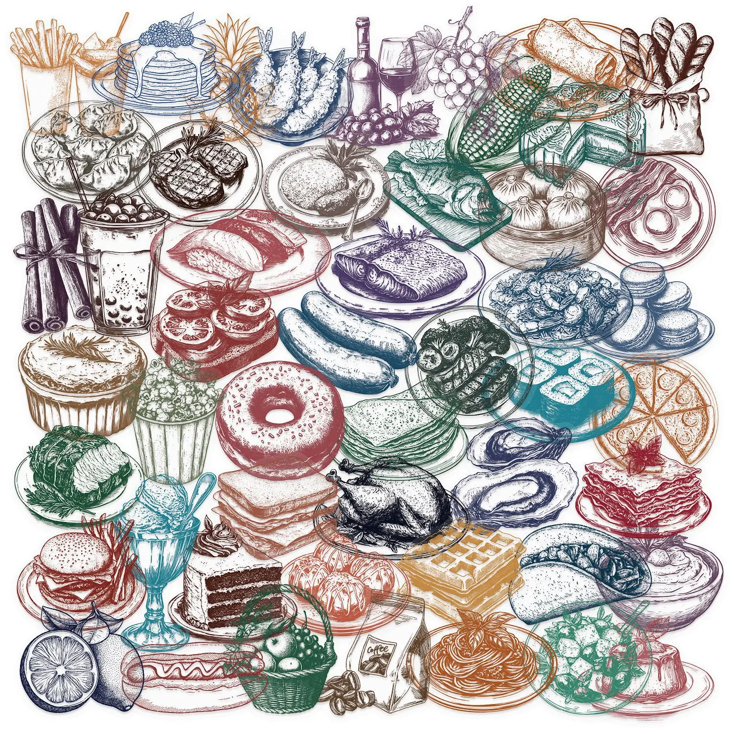 50PCS Transparent Cartoon Line Style Food PET Material Decorative Guitar Suitcase Laptop Waterproof Sticker Kids Toy
50PCS Transparent Cartoon Line Style Food PET Material Decorative Guitar Suitcase Laptop Waterproof Sticker Kids Toy