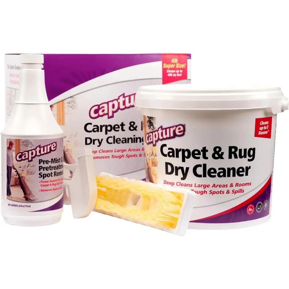 Carpet Care Kit: Deodorizer, Refresher, Spot Remover, Pet Odor Eliminator, Natural Scent Dry Cleaner
Carpet Care Kit: Deodorizer, Refresher, Spot Remover, Pet Odor Eliminator, Natural Scent Dry Cleaner