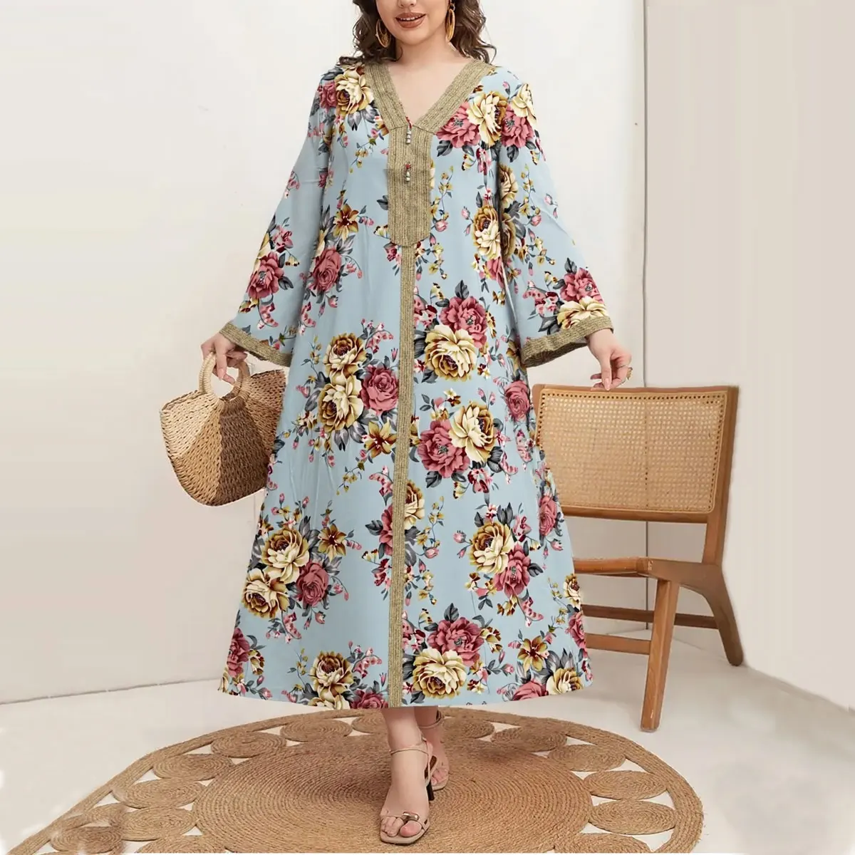 Dresses Eid Women 2025 Abaya Flower Print Muslim Party Dress Vestidos Dubai Arab Long Robe Ramadan Morocco Caftan Vestido Abayas
Dresses Eid Women 2025 Abaya Flower Print Muslim Party Dress Vestidos Dubai Arab Long Robe Ramadan Morocco Caftan Vestido Abayas