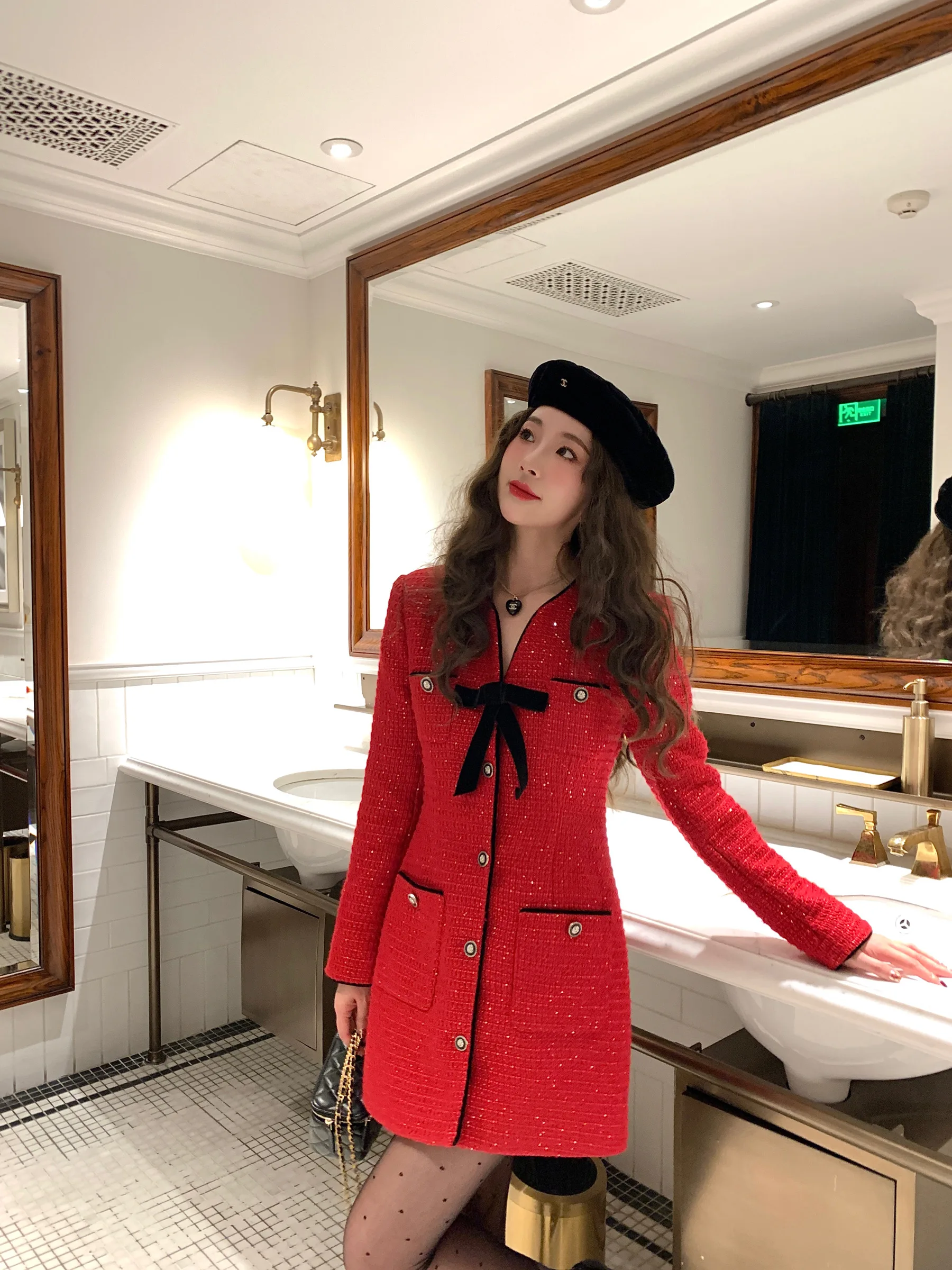 EAU DE MER Knot V-ne Waist-cinching Dr Ele Straight-cut Long Sve Wool Blend Dr for Gift Opening Par
EAU DE MER Knot V-ne Waist-cinching Dr Ele Straight-cut Long Sve Wool Blend Dr for Gift Opening Par