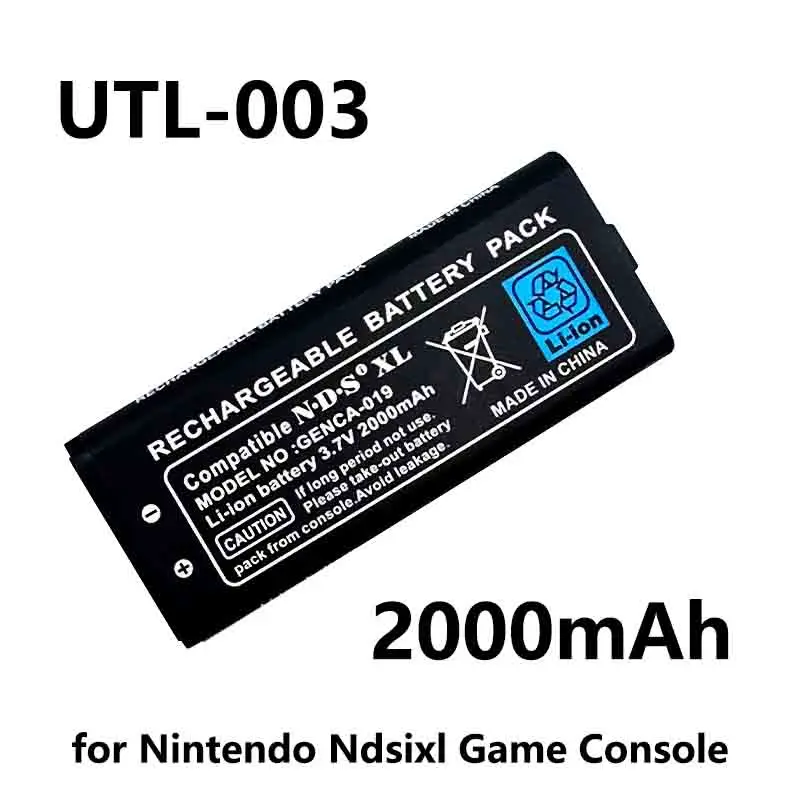 UTL-003 NDS XL Replacement Battery 3.7V 2000mAh for Nintendo Ndsi XL Controller Game Console Li-on Rechargeable Built-in Battery
UTL-003 NDS XL Replacement Battery 3.7V 2000mAh for Nintendo Ndsi XL Controller Game Console Li-on Rechargeable Built-in Battery