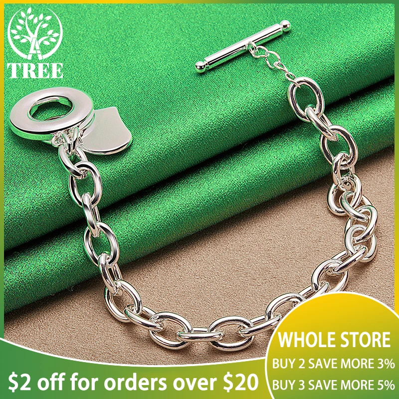 ALITREE 925 Sterling Silver Heart Pendant Bracelets For Women Men Wedding Birthday Party Fashion Charm Jewelry Christmas Gifts
ALITREE 925 Sterling Silver Heart Pendant Bracelets For Women Men Wedding Birthday Party Fashion Charm Jewelry Christmas Gifts