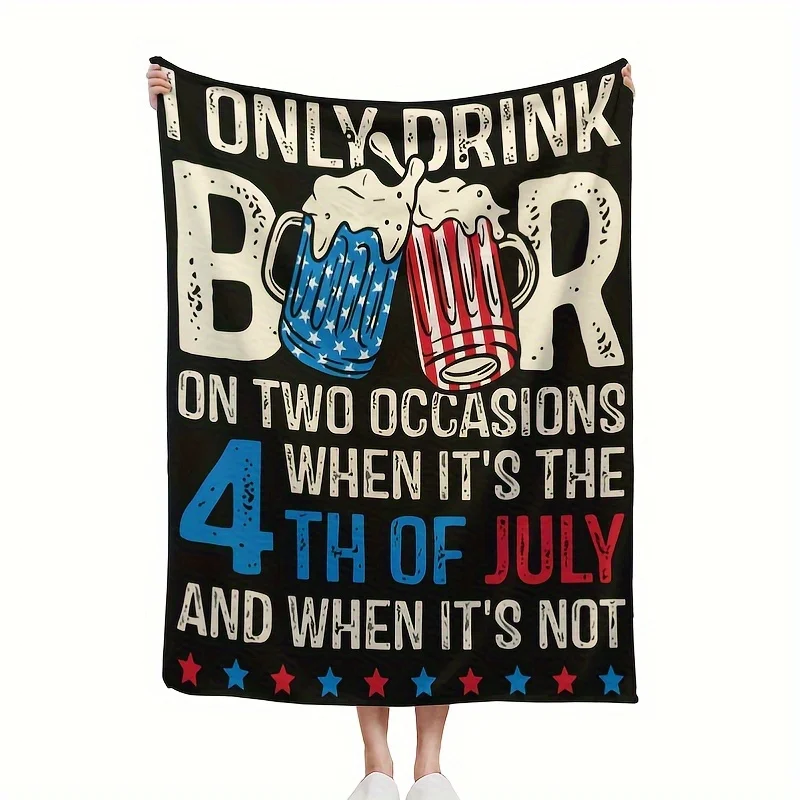 I Only Drink Beer Twice на 4 июля Патриотическое пледы — винтажная пивная кружка в полоску с американским флагом, мягкий флайн
I Only Drink Beer Twice на 4 июля Патриотическое пледы — винтажная пивная кружка в полоску с американским флагом, мягкий флайн