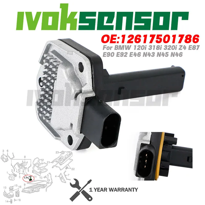 Новый датчик уровня масла 12617501786 для BMW 120i 318i 320i Z4 E87 E90 E92 E46 N43 N45 N46 Автозапчасти высокого качества 6RP008324-101 
Новый датчик уровня масла 12617501786 для BMW 120i 318i 320i Z4 E87 E90 E92 E46 N43 N45 N46 Автозапчасти высокого качества 6RP008324-101