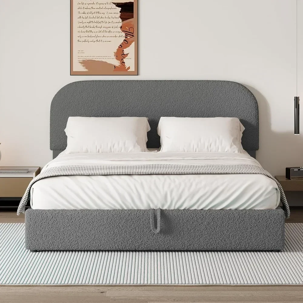 Full Sized Cushioned Platform Bed with Hydraulic Storage System, Grey Plywood+MDF+teddy Bear Plush Bedroom Furniture Modern
Full Sized Cushioned Platform Bed with Hydraulic Storage System, Grey Plywood+MDF+teddy Bear Plush Bedroom Furniture Modern