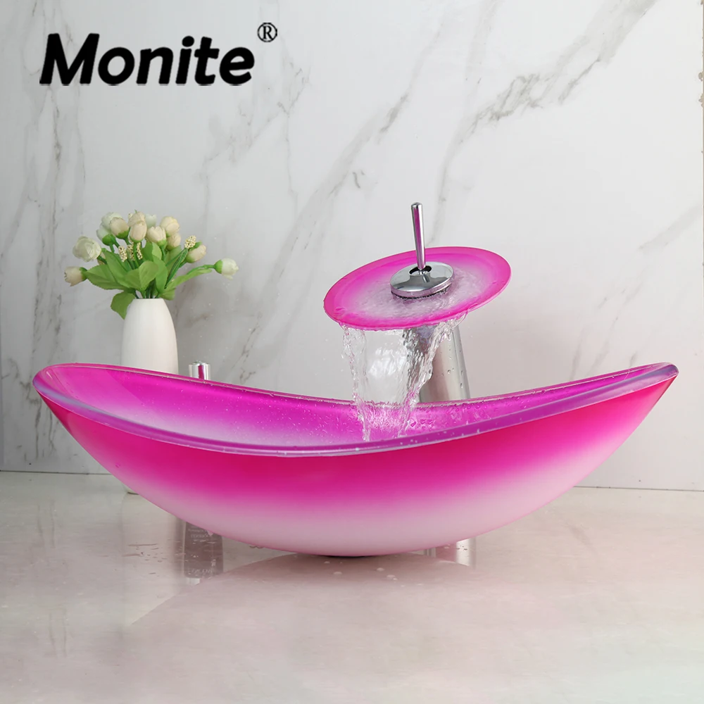 Monite Pink Bathroom Sink Artistic Washbasin Faucet Combo Tempered Glass Vessel Kit Hand Paint Countertop Bowl Basin Faucet Set
Monite Pink Bathroom Sink Artistic Washbasin Faucet Combo Tempered Glass Vessel Kit Hand Paint Countertop Bowl Basin Faucet Set