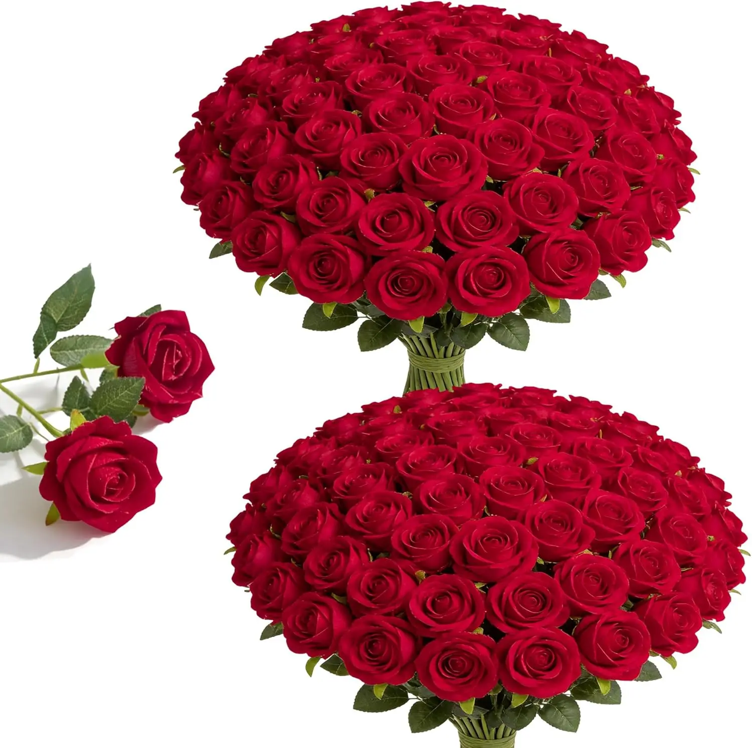 50 Pcs Red Artificial Roses, Real Touch Velvet Fake Flowers with Long Stems Bulk for DIY Bridal Bouquet, Wedding Centerp
50 Pcs Red Artificial Roses, Real Touch Velvet Fake Flowers with Long Stems Bulk for DIY Bridal Bouquet, Wedding Centerp