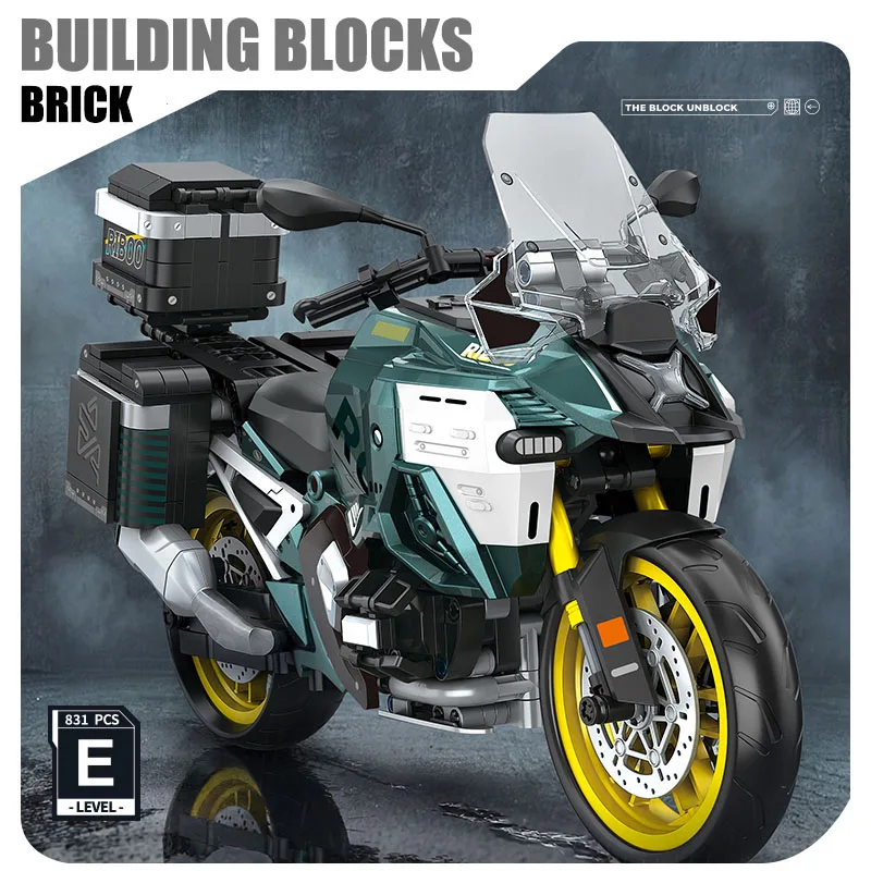 Technical 831pcs 1/8 Scale Touring Motorcycle Model Building Blocks Brick Set MOC City High-tech Motorbilke Toys Gifts For Boy
Technical 831pcs 1/8 Scale Touring Motorcycle Model Building Blocks Brick Set MOC City High-tech Motorbilke Toys Gifts For Boy