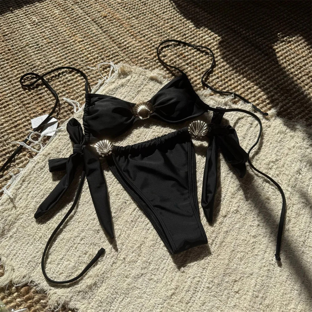 Sexy Shell Bandage Bikini Bandeau String Swimsuit Swimming Suit Women Backless Vacation Outfit Beachwear Bather Swimwear Biquini
Sexy Shell Bandage Bikini Bandeau String Swimsuit Swimming Suit Women Backless Vacation Outfit Beachwear Bather Swimwear Biquini