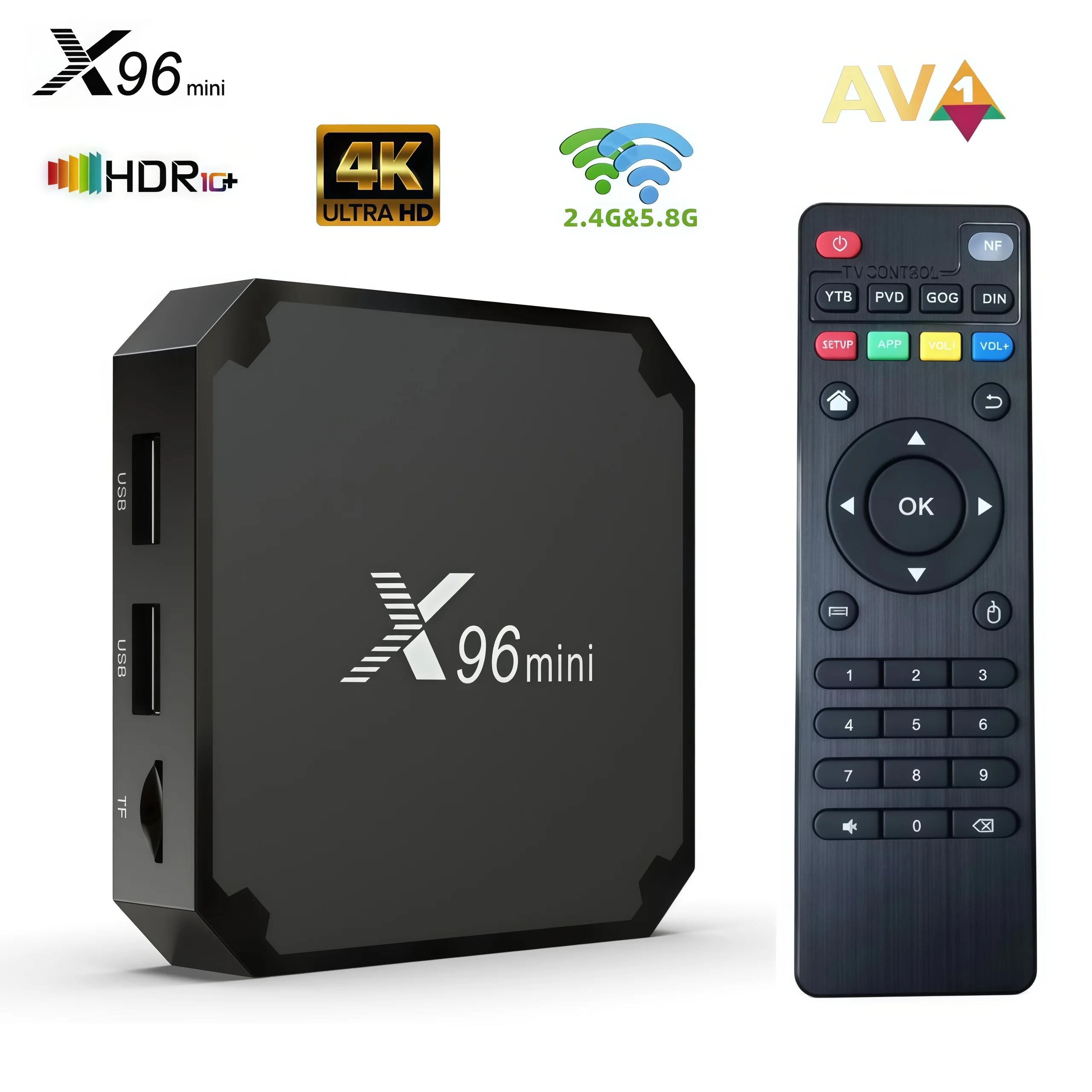 X96mini Android 11.0 TV Box 4K HD Media Player S905W2 Quad Core 1/2GB 8/16GB Smart Set Top Box WiFi Ethernet HDMI AV USB
X96mini Android 11.0 TV Box 4K HD Media Player S905W2 Quad Core 1/2GB 8/16GB Smart Set Top Box WiFi Ethernet HDMI AV USB