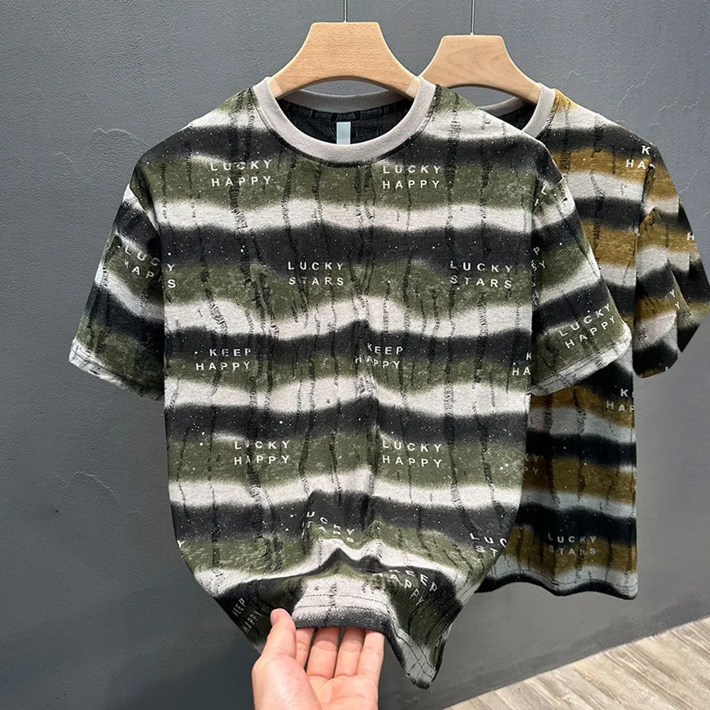 Mens T-Shirt Stripes Sequins Versatile Short Sleeved T-Shirt Summer Sports Breathable Moisture Wicking Top Men's Clothing 2024
Mens T-Shirt Stripes Sequins Versatile Short Sleeved T-Shirt Summer Sports Breathable Moisture Wicking Top Men's Clothing 2024