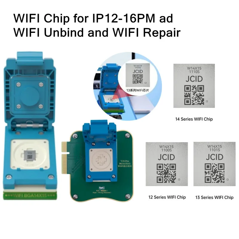 JCID V1S PRO WIFI Chip Activation Repair Module P15 BGA14X15 V1SPro BGA14X15 IP 12-16ProMax Pad WIFI Unbind Repair Module
JCID V1S PRO WIFI Chip Activation Repair Module P15 BGA14X15 V1SPro BGA14X15 IP 12-16ProMax Pad WIFI Unbind Repair Module