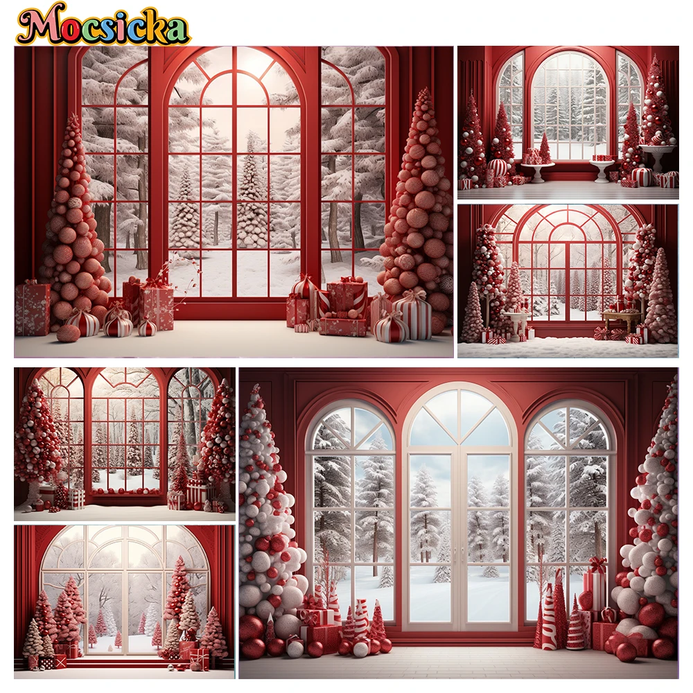Mocsicka Winter Christmas Photography Background Red Xmas Tree Holiday Party Family Children Portrait Photo Backdrops Studio
Mocsicka Winter Christmas Photography Background Red Xmas Tree Holiday Party Family Children Portrait Photo Backdrops Studio