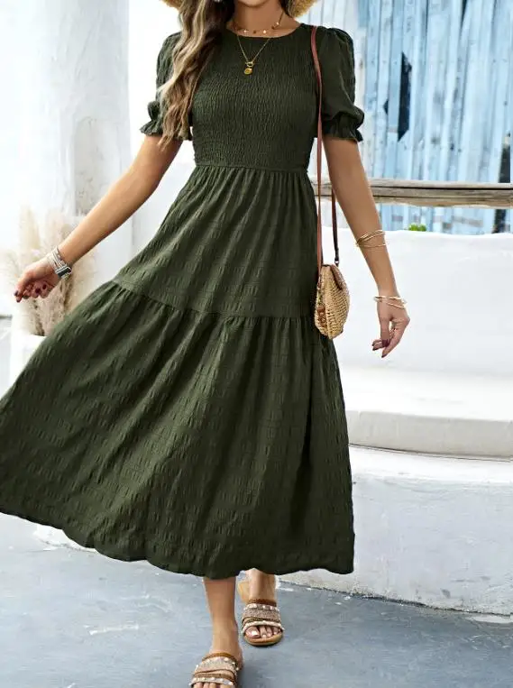 2026 Spring/summer Elegant New Fashion Women's Casual Vacation Wind Lotus Leaf Sleeve Waist Women's Long Dress
2026 Spring/summer Elegant New Fashion Women's Casual Vacation Wind Lotus Leaf Sleeve Waist Women's Long Dress